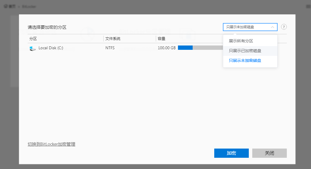 BitLocker加密-显示加密设备